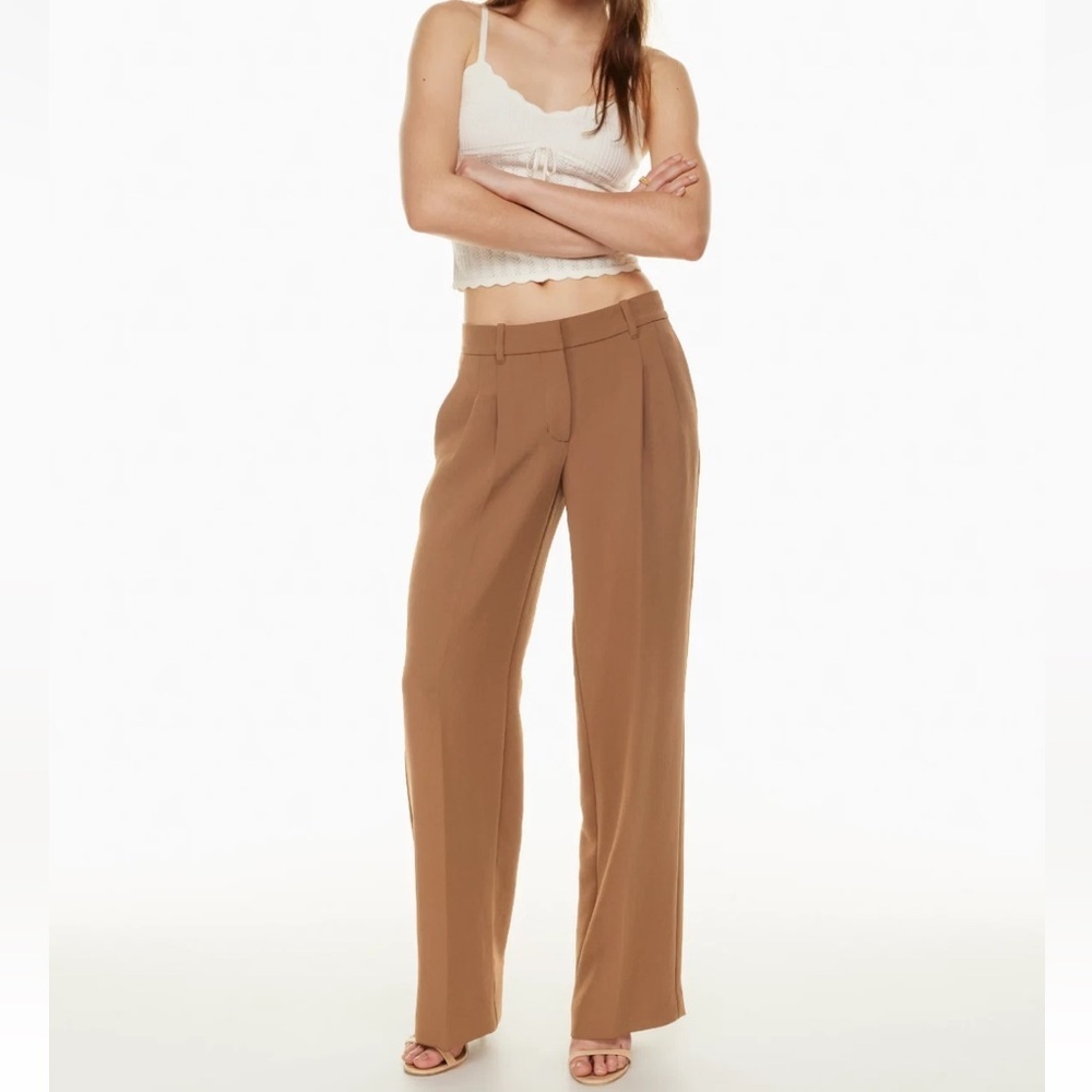 Wilfred The Effortless Pant High Waist Dress Wide Leg Brown Size 14